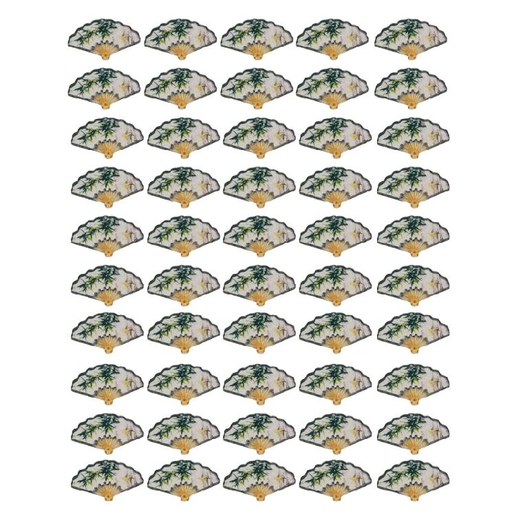 50 шт. Прозрачный бамбуковый веерный шарм в китайском стиле, винтажный кулон для серег и заколок, компоненты для изготовления ювелирных изделий