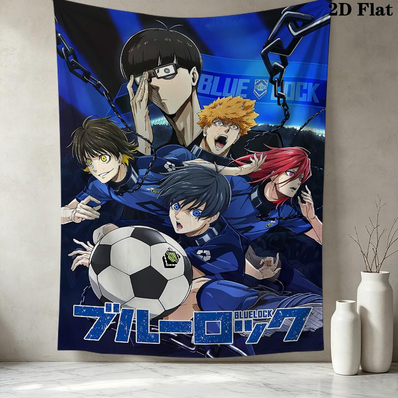 Blue Lock Wall Tapestry Aesthetic Wall Hanging Printed Fabric Blanket Decorative Tapestries For Bedroom Living Room Home Decor