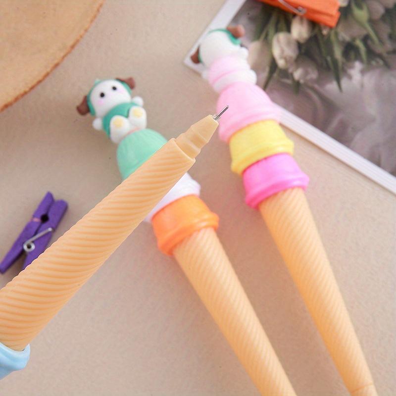Back to school season 10pcs 0.5mm cute penguin ice cream shape gel pen cartoon stationery prize gift cone shape water pen signature pen