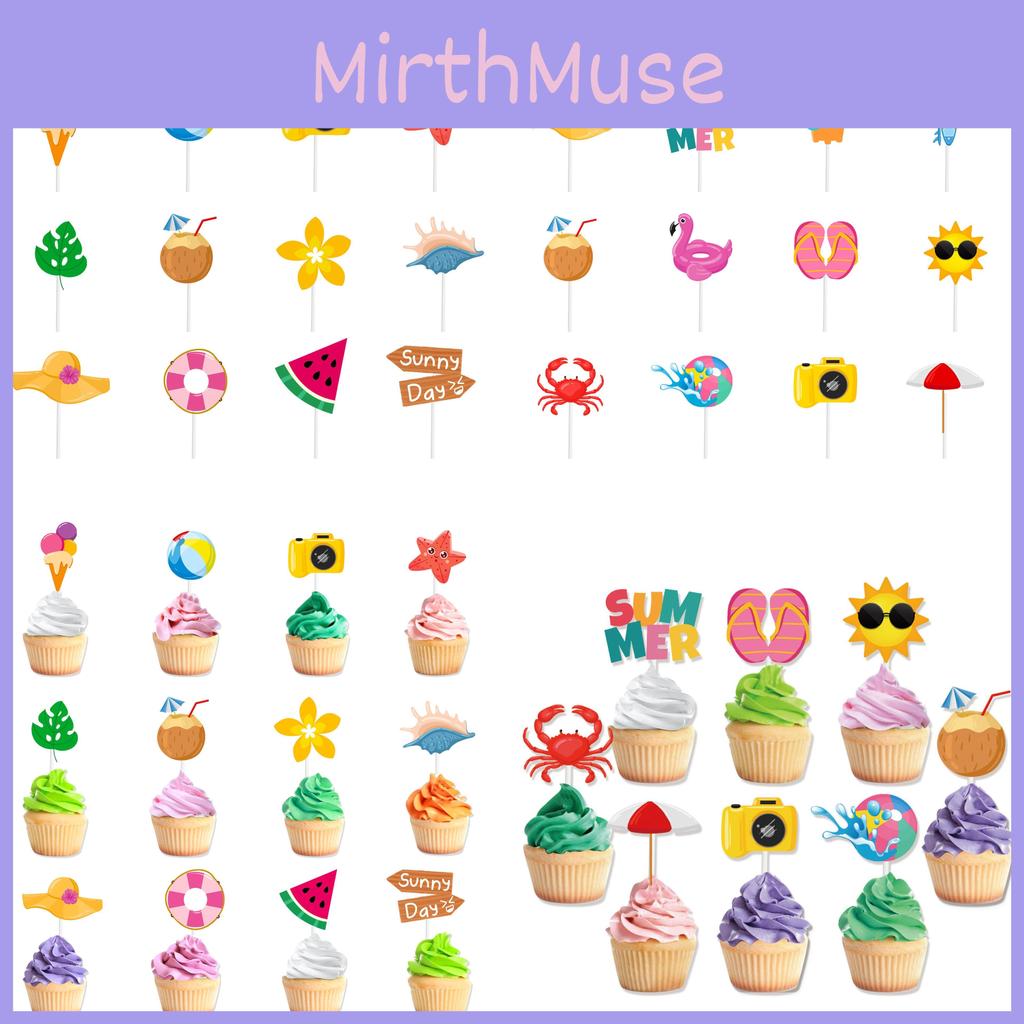 Party Summer Cake Toppers With Paper Flag Inserts Kids Birthday Festival Prop