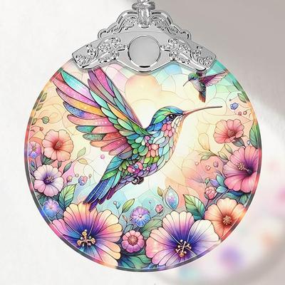 1pc Charming Hummingbird Acrylic Suncatcher, Home/Window/Garden/Car/Bag Decor, Gift for Hummingbird & Nature Lovers