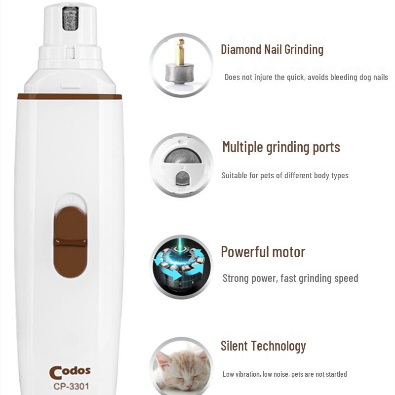 Kordes Pet CP-3300 Rechargeable Electric Nail Grinder & Clippers for Dogs & Cats
