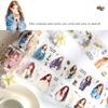 4Rolls Pre Cut PET Decorative Tape 60mmX2M Cartoon Girl Sticker Tape for Scrapbooking Journal Photo Album Packaging