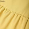 ZANZEA Women Casual Round Neck Loose Sleeveless Dress