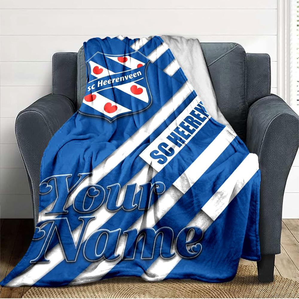 Name Custom Heerenveen Print Flannel Blanket High Quality Warm Comfortable Cover for All Seasons Perfect for Gifts Home Decor