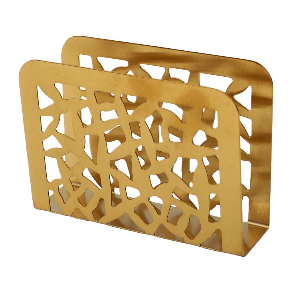 Tabletop Napkin Holder Stainless Steel Hollowed Metal Paper Napkin Holder Tissue Dispenser for Kitchen Countertop Bar