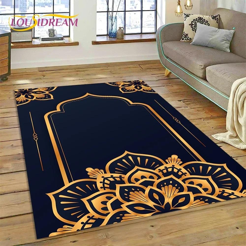 Muslimský Islám Modlitba Klečící Poly Podložky Mandala Koberec Kobereček do Ložnice Obývacího Pokoje Domácí Dekorace na Pohovku,Velká Dekorativní Podlahová Rohož
