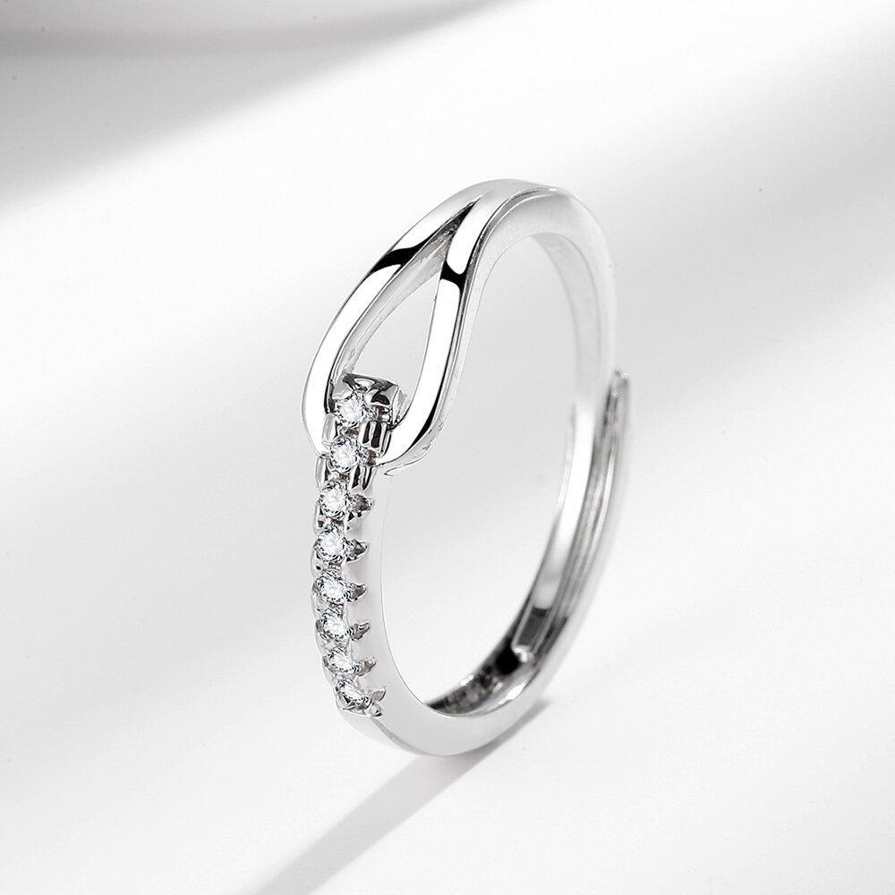 925 Sterling Silver High-End Full Diamond Hollow Design Horseshoe-Shaped Zircon Ring Personalized High-Quality Women's Ring
