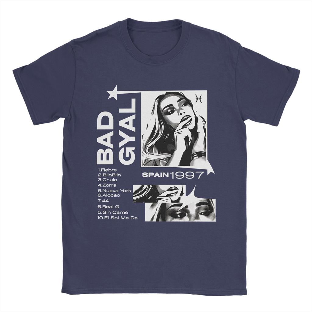 Bad Gyal Real Gyal Album Cotton TShirt For Men Beach  Vintage TShirts Comfortable Trendy Cool Tees Oversize Wholesale Tops