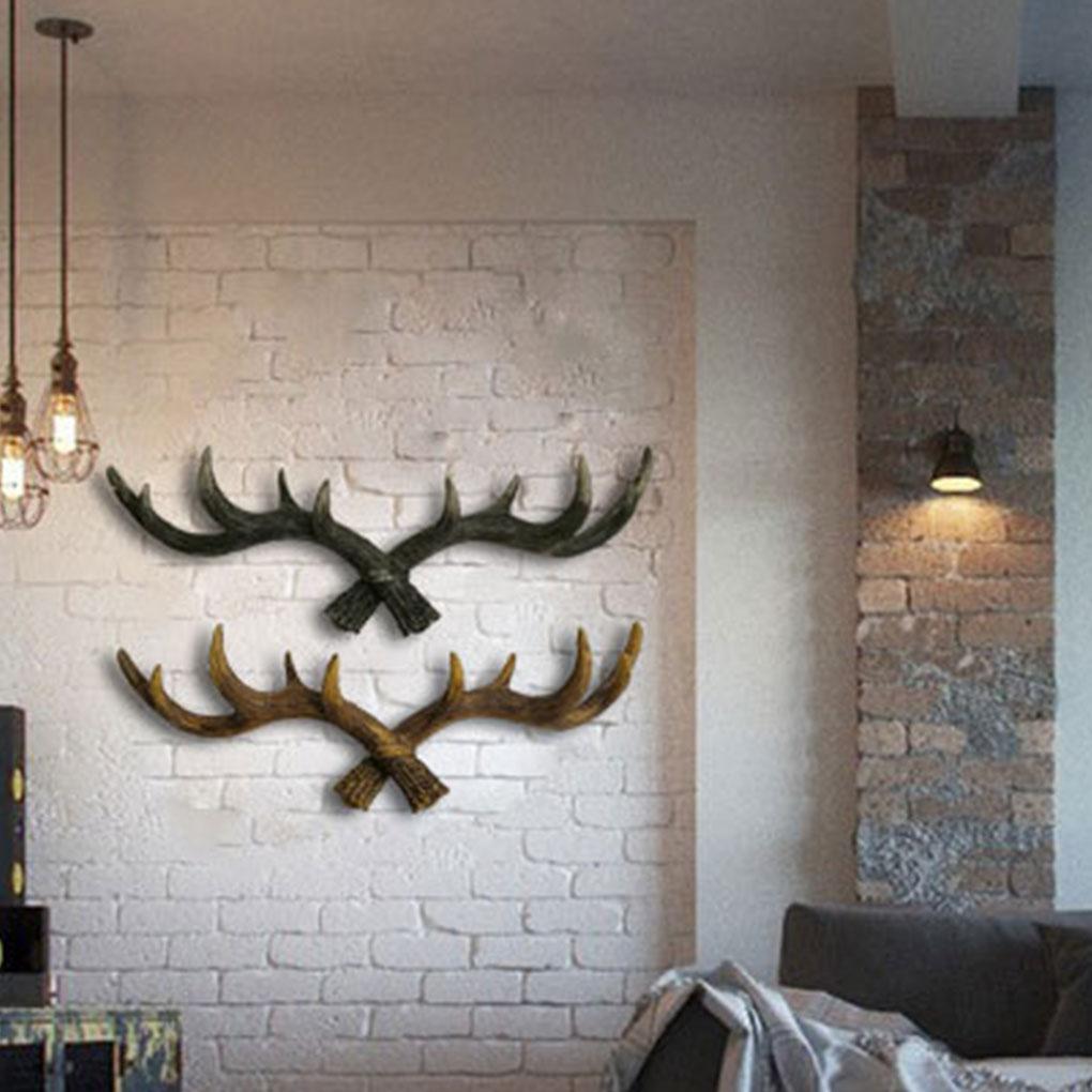 Wall Mounted Hanging Hook Antlers Ox Horn Shape Coat Hanger Holder Door Rack