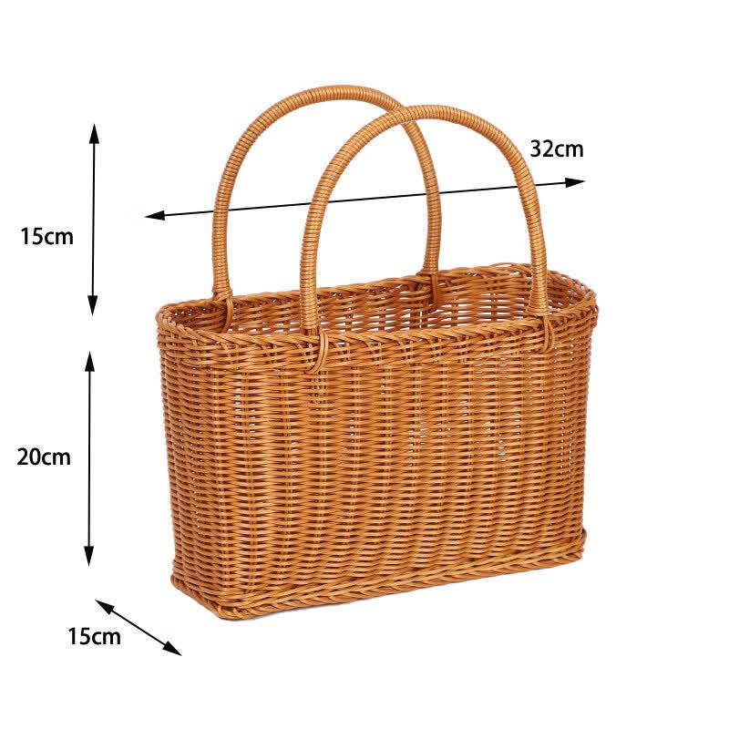 Imitation Rattan Picnic & Storage Basket