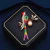 Elegant Chinese Style Colorful Magpie Pearl Brooch - Unique Women's Niche Design Pin Accessory