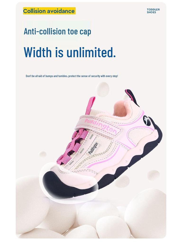 Paddington Bear Toddler Sports Shoes: 2025 Winter Warm Velvet Sneakers for Boys & Girls