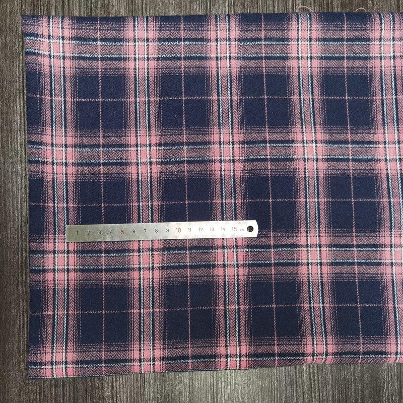 Spot Color-Woven Plaid Jacquard Fabric for Children's Autumn/Winter Brushed Polyester-Cotton Shirts