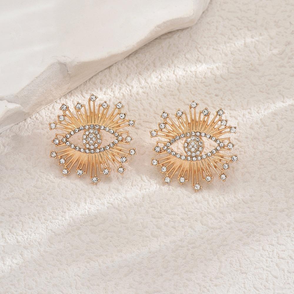Sun Rhinestone Stud Earrings Zircon Heart Earring Aesthetic Star Earrings  Party Favors