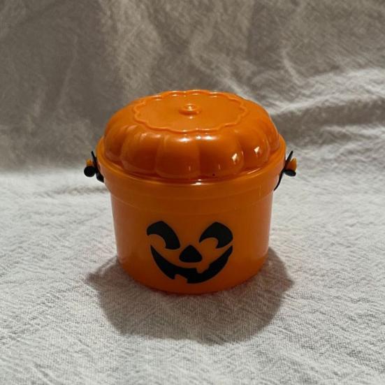 2 Pcs Halloween Boo Buckets Plastic Pumpkin Pails with Handle Portable Small Candy Bowls for Kids Trick or Treat Halloween Party Favors