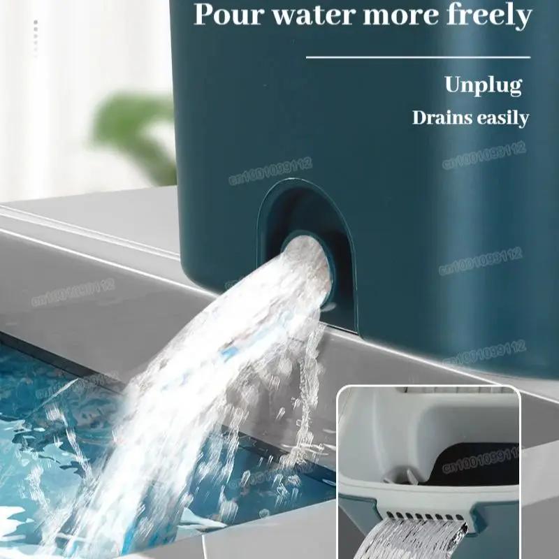 Flat Squeeze Mop with Bucket Household Home Floor Cleaning Mop and Bucket Set With Microfiber Mop Pads Home Cleaning Tool