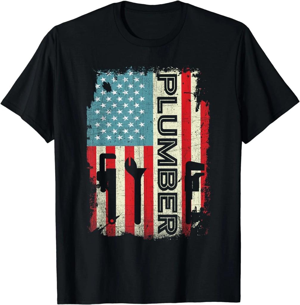 Patriotic Plumber T-Shirt 4th of July Plumber Plumber Gifts Gift Unisex T-Shirt