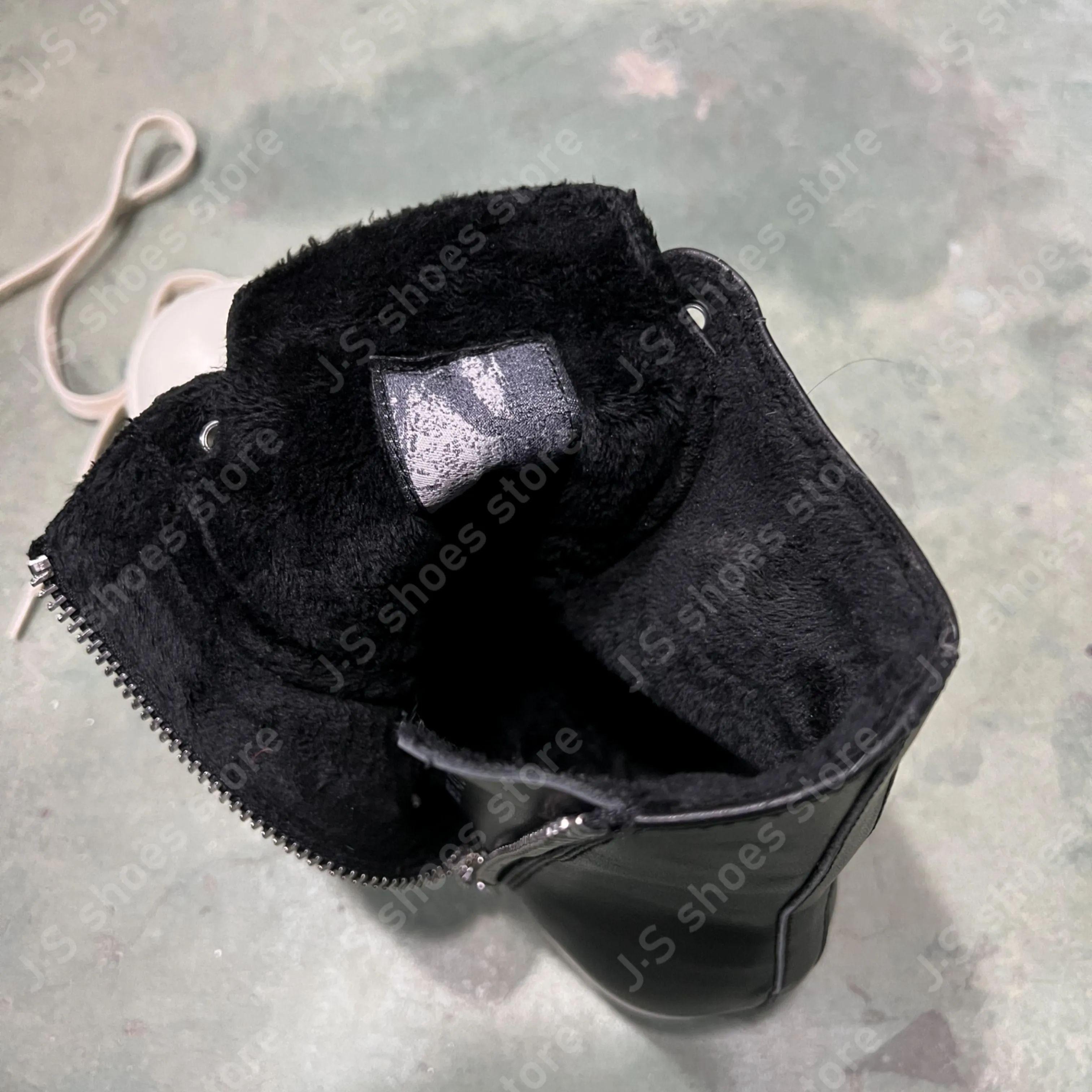 

Ro Geobasket Boots Black Leather High Top Shoe Short Plush Sneaker Cowhide Men Shoes Zipper Women Ankle Boot Casual Sneakers 48 чёрный