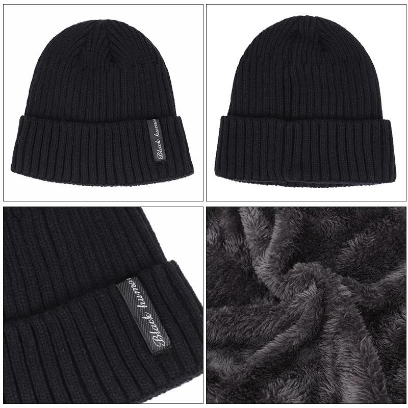 Winter knitted hat men's fleece thickened big head wool hat cold-proof and warm ear protection pullover hat outdoor windproof hat