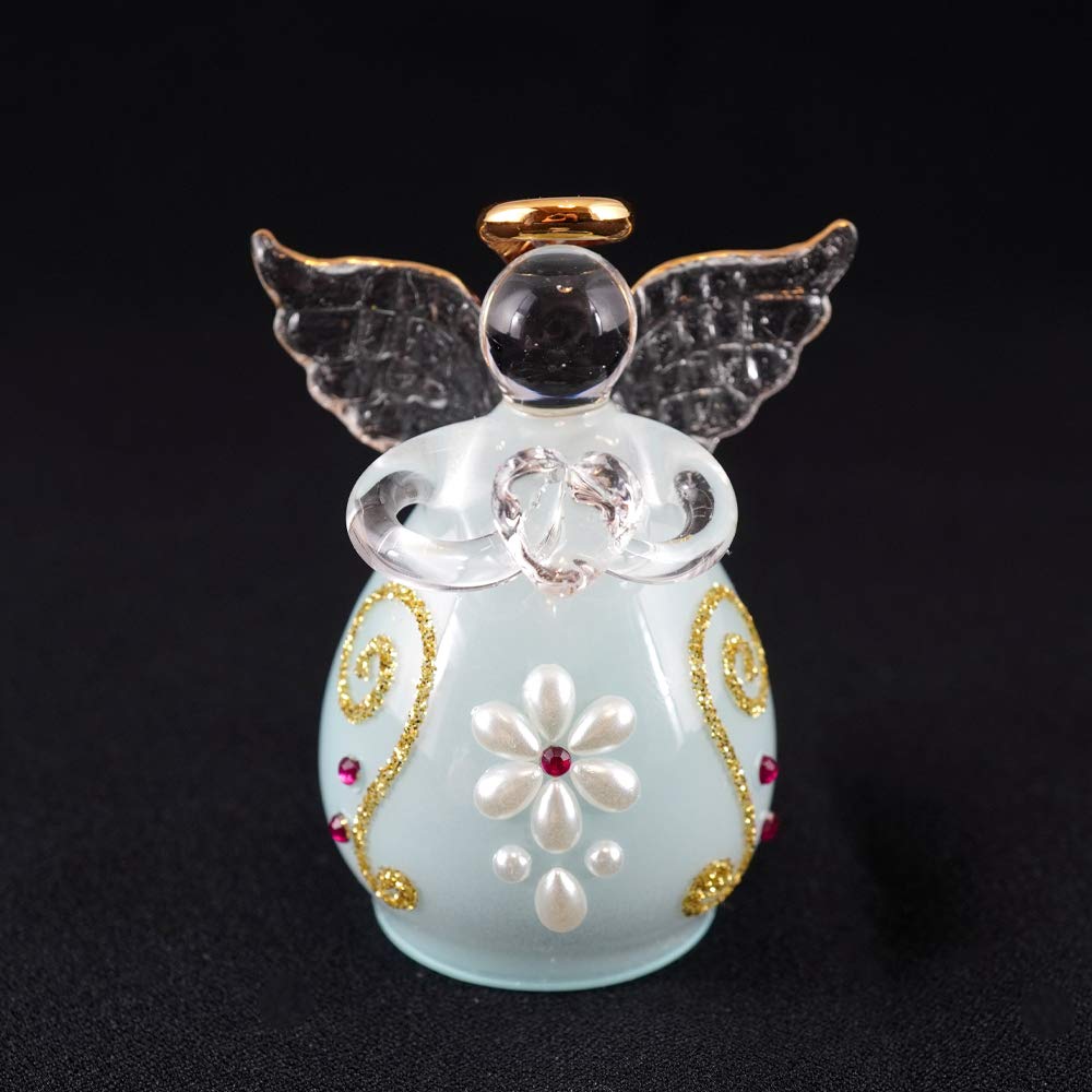 Four Cart Cute Handmade Glass Sugar Angel Bells (Set of 6)