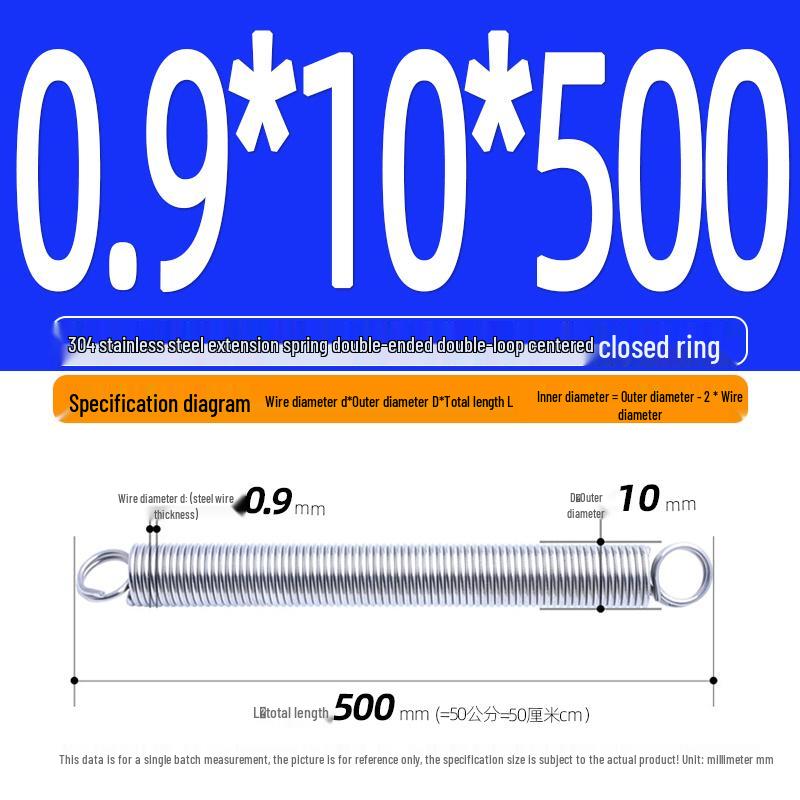 Arc de extensie din oțel inoxidabil 304 de 500 mm cu cârlige deschise și inel cu buclă dublă, personalizabil.