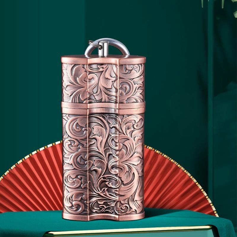 Portable Outdoor Keychain Ashtray - Fashionable Mini Metal Cigar Drawer Ashtray for Home Use - Practical and Convenient Design