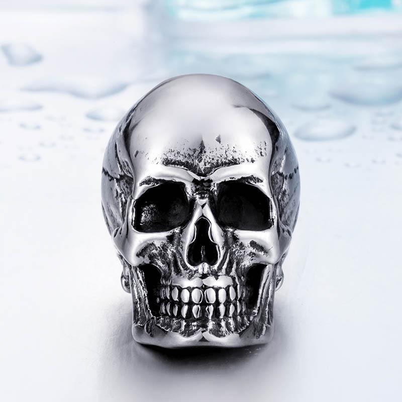 Beier Einzigartig 316L Edelstahl Neuankunft Super Punk Goldfarbe Totenkopf Biker Anhänger Halskette Mode Charme Schmuck BP8-216