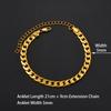 Anniyo Length 21cm +9cm Gold/Silver Color Anklet for Women Ankleband Jewelry Foot Chain  #151916