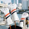 Waterproof Golf Headcovers for Utility and Fairway Woods 440cc Single Solid Dark 1 (460cc, Drivers), Set, (Orange Line) (White, FW)