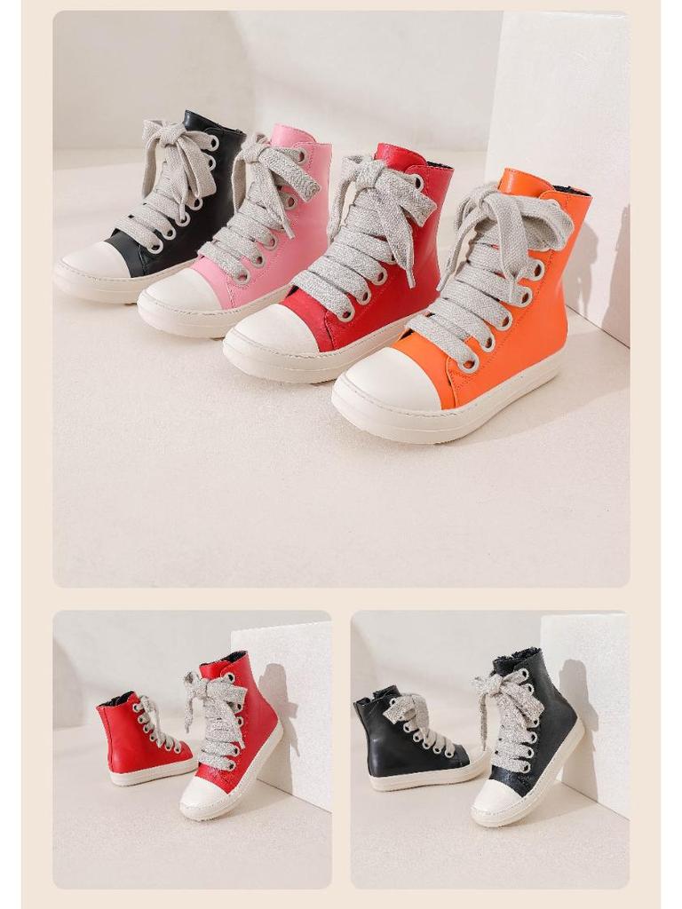 Botas Curtas de Couro Estilo Faculdade Moda Transfronteiriça