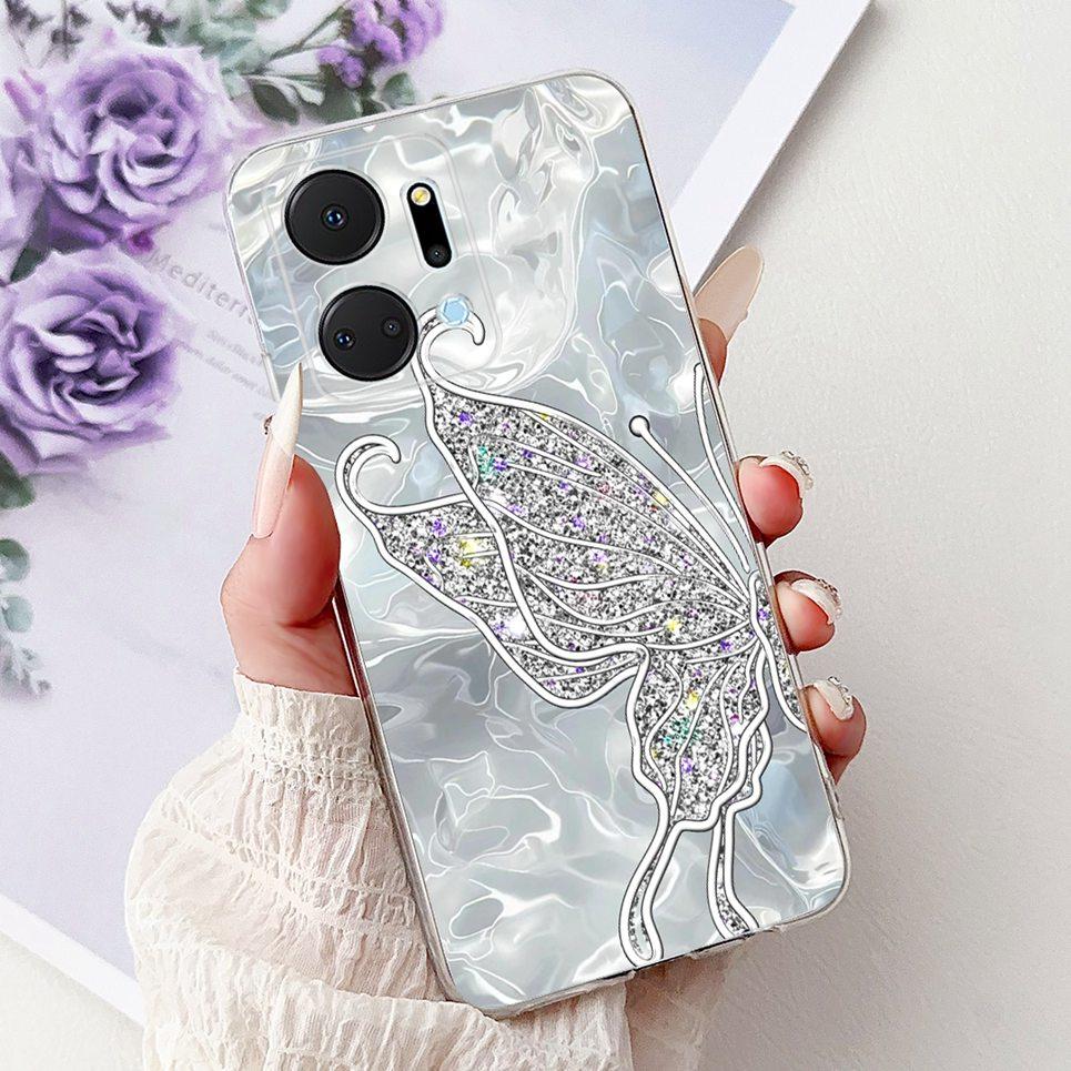 Casing For Huawei Honor X7a X7B Phone Case HonorX7 X 7 4G Luxury Flower Butterfly Dragon Animals Printed Clear Soft Back Cover