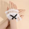 2 Pairs Quick Wear Detachable Lace Hand Sleeves for JK Uniform and Daily Use Comfortable Ruffled Floral Lace Wrist Cuffs