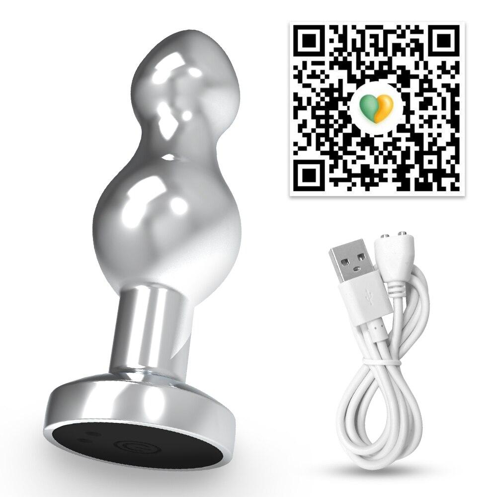 7 Vibrating Modes Anal Plug APP Control Vibrator Stainless Steel Butt Plug for Women Waterproof Anal Sex Toys for Men