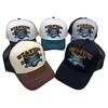 Station Bear Eat Fish Letter Embroidery Male And Female Couple Mesh Truck Driver Hat Shade Baseball Cap