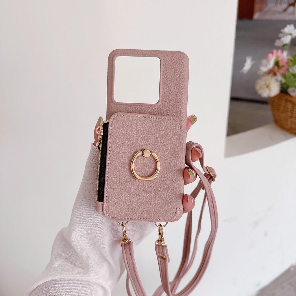 Redmi Note 12S 4G Crossbody Phone Case with Zipper Lanyard for Xiaomi 13T