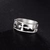 Hollow Cross Ring for Women Men Stainless Steel Engagement Rings Hip Hop Religious Christian Jewelry Couple Gifts New