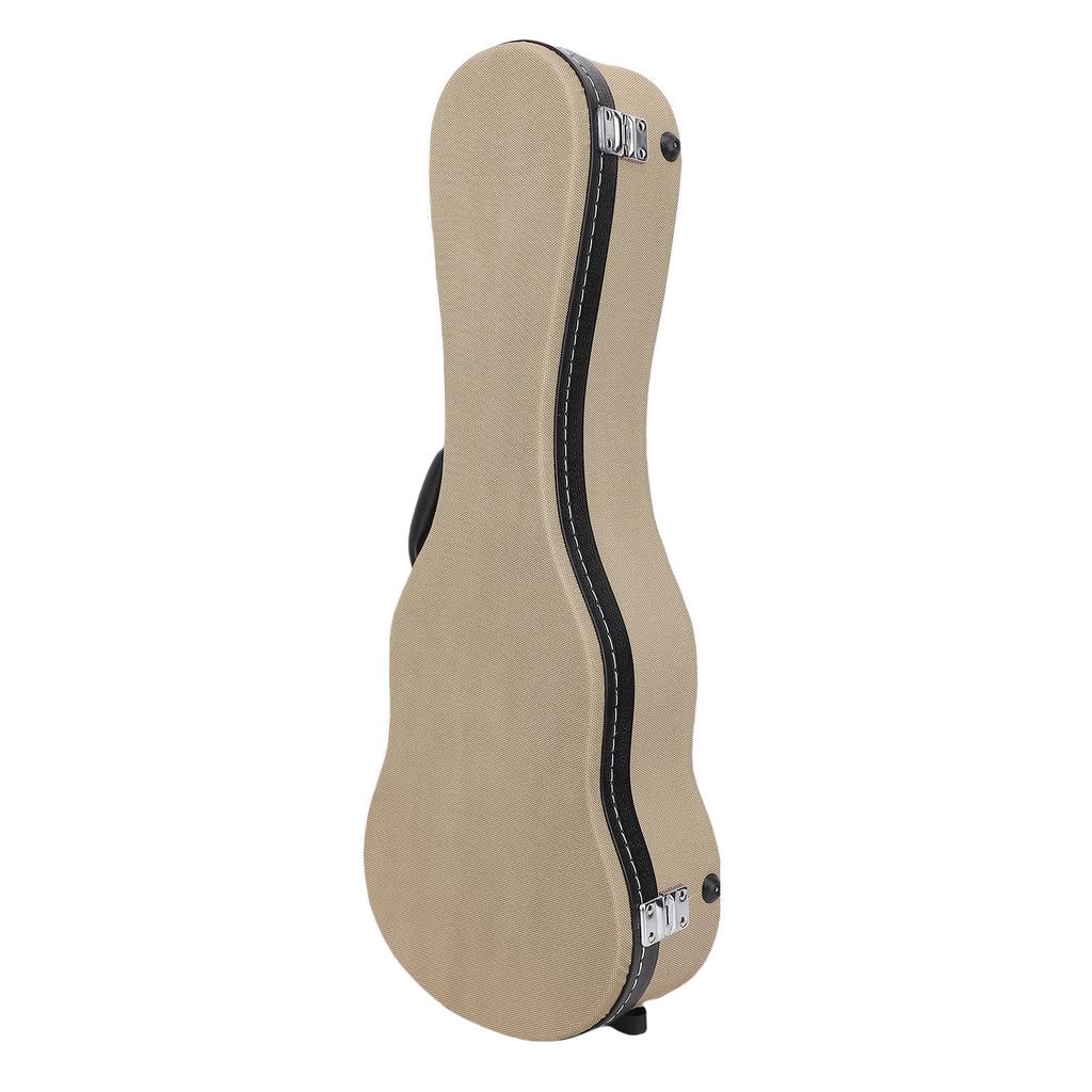 Ukulele Hard Box 23in Protective Carrying Thicken with Lock Linen for Small Guitar