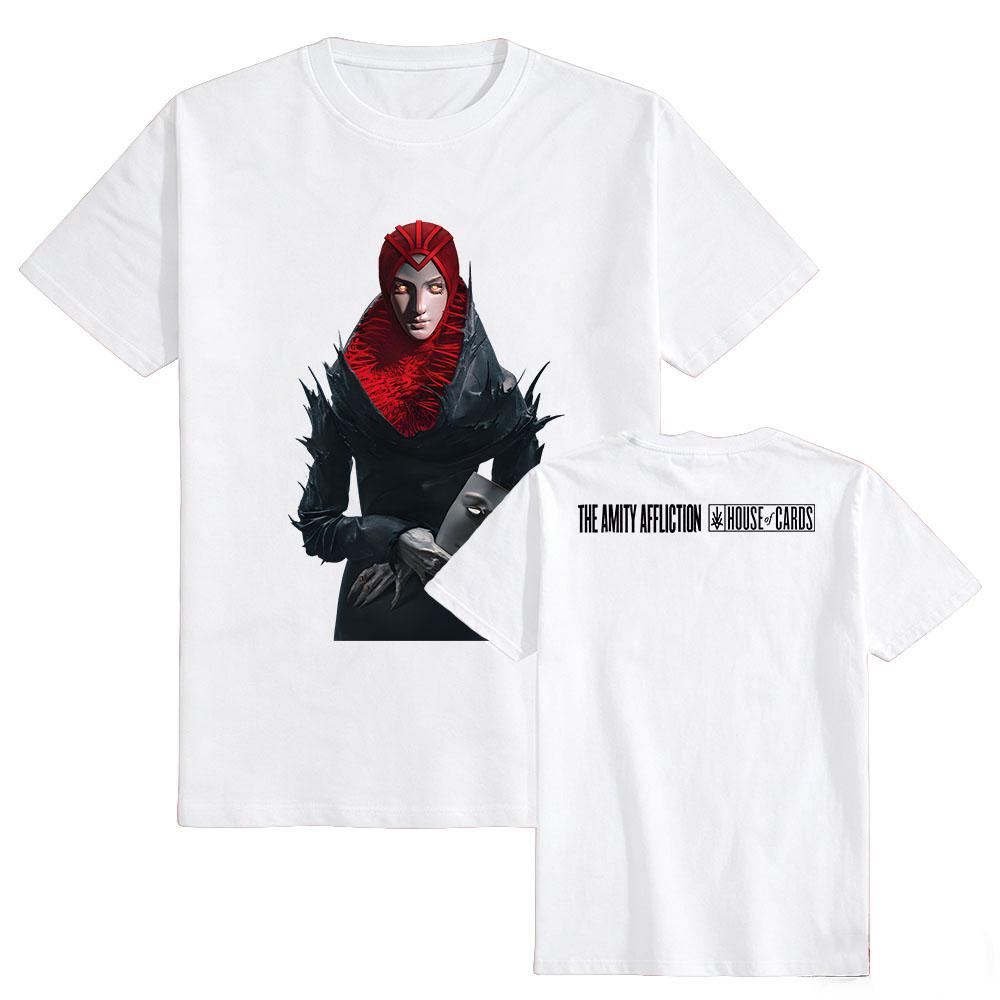 House of Cards Album Print T-shirt The Amity Affliction Band Tshirts Short Sleeve Cotton Summer Tees Men Women Clothing XS белый