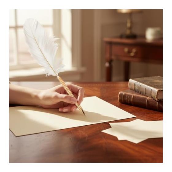 White Feather Ballpoint Pen Black Ink Pen Refillable Ballpoint Pen School Writing, Signature Pen, Refill, 2 Wedding Signature Pens.