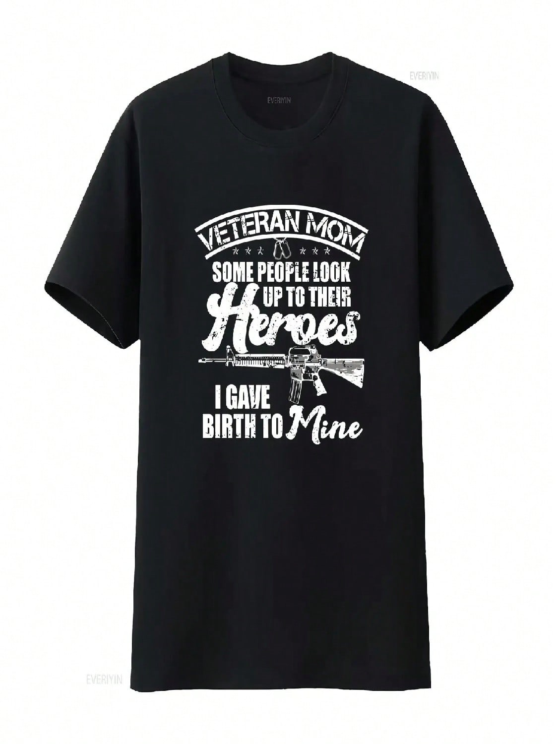 Veteran Mom Gave Birth To My Hero T Shirt Proud Be American Soldier Vintage Washed Graphic Unisex Stretched Designer Clothes S разноцветный