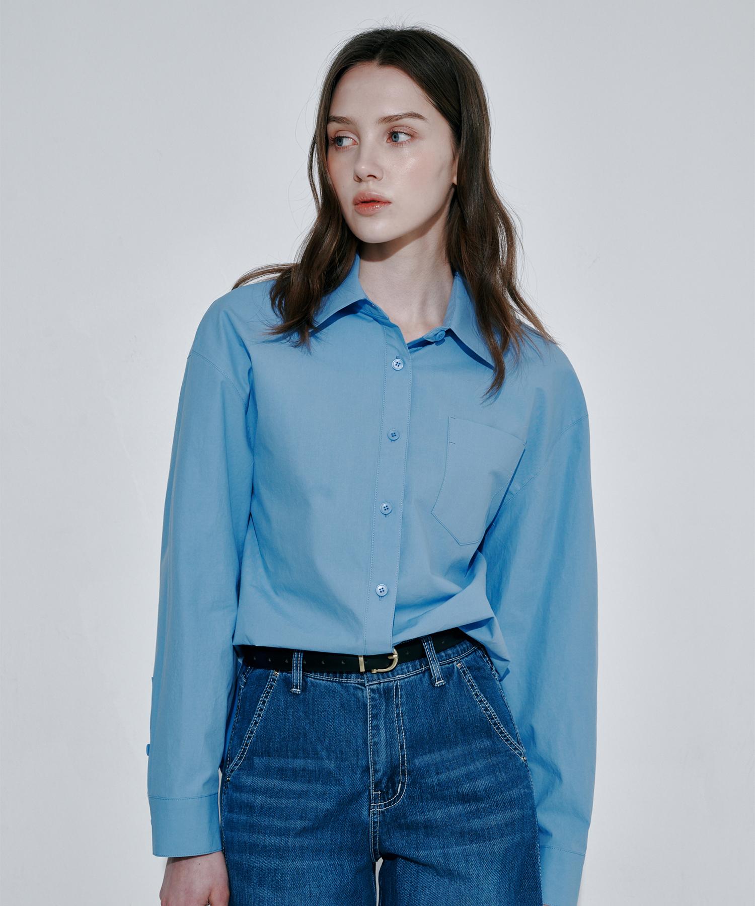 Oqual Bio-Washed Classic Shirt Blue/Free
