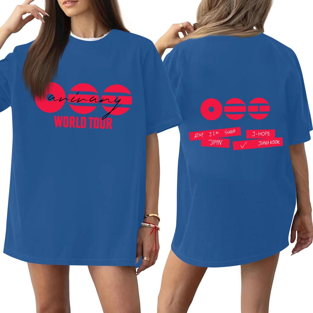 Damen Casual Buchstabendruck Kurzarm Top T-Shirt
