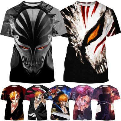 Japanisches Anime-T-Shirt mit 3D-Druck von BLEACH für Herren, lässiges Rollenspiel, Rundhalsausschnitt, kurzärmelig, XXS-6XL