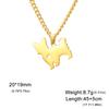 Small Earth Dog Pendant Stainless Steel Necklace for Men and Women, Fashionable and Cute Pet Dog Birthday Gift, Jewelry Gift, Ne