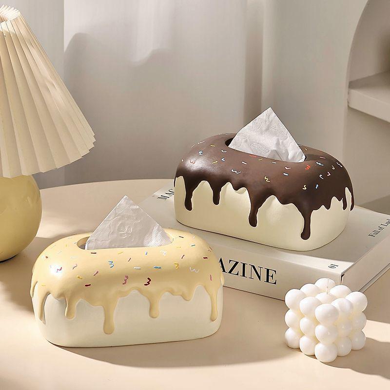 Creamy Ceramic Tissue Box for Living Room