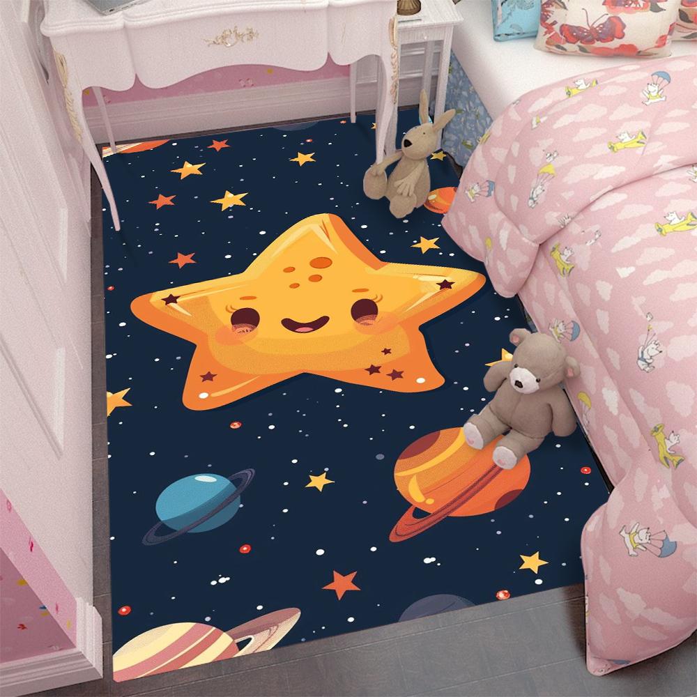 Cartoon Cute Star Carpet Living Room Kids Crawling Stars Play Mats Boy Girl Home Bedroom Bedside Decor Soft Non-slip Rugs