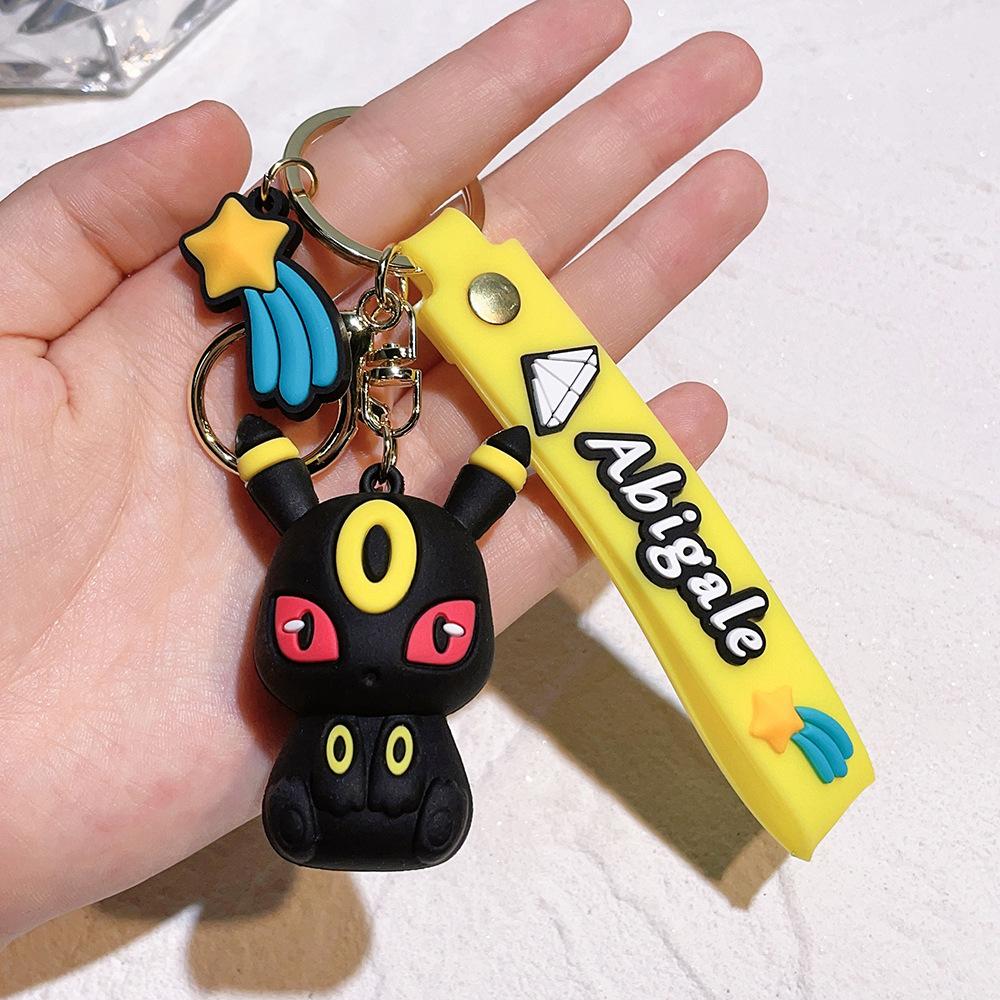 Cute Pokemon Anime Eeveelution Keychain Toy Eevee Leafeon Sylveon Flareon Umbreon Vaporeon Espeon Glaceon Jolteon Birthday Gifts