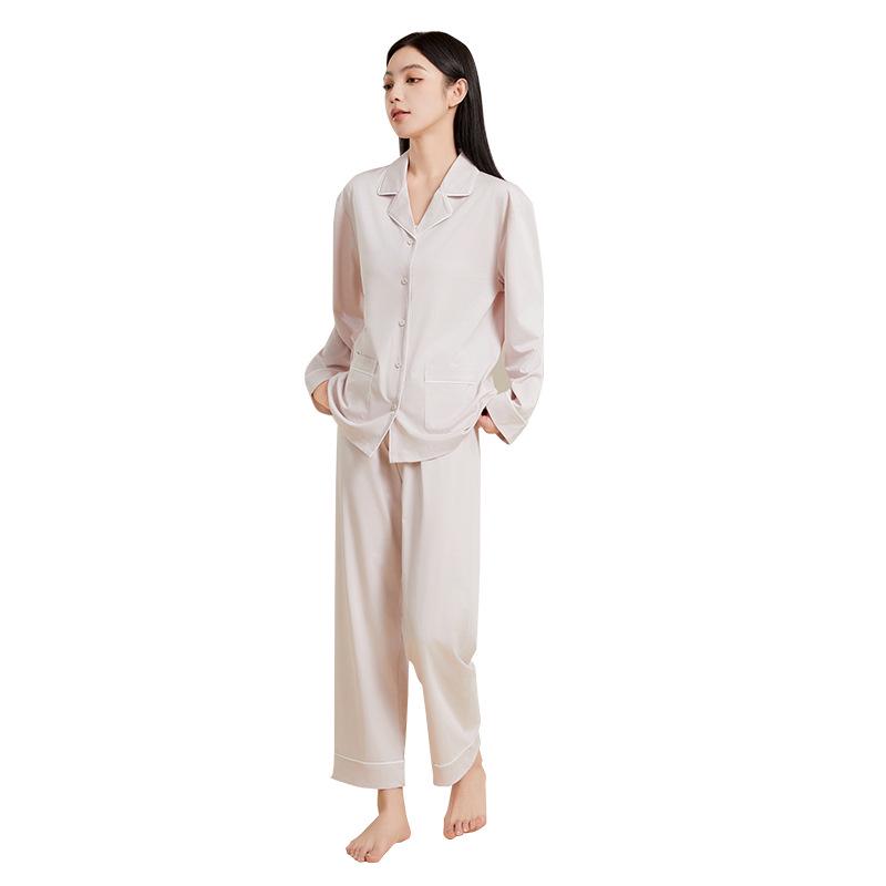 Women's Lyocell & Cotton Postpartum Pajama Set - Loose, Breathable Long Sleeve & Pants for Indoor/Outdoor Wear