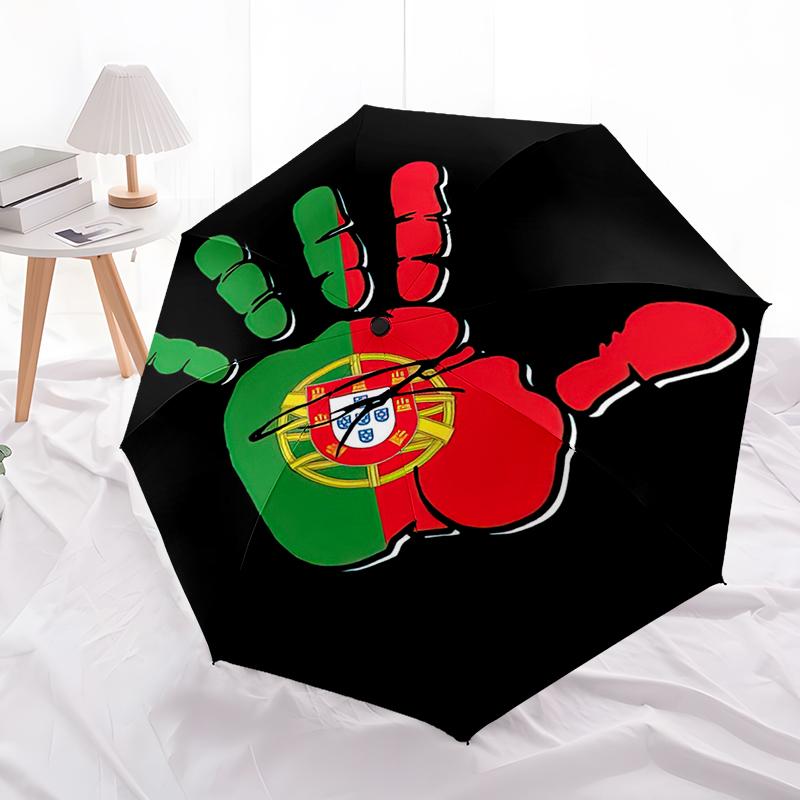 1pc Football team Umbrella Portable Folding Umbrella Iron Frame Hole Bone Structure Outdoor Home Umbrella